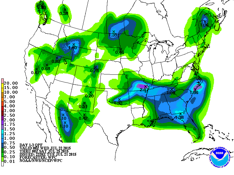 3 day rainfall